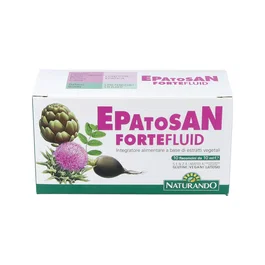 NATURANDO Epatosan Forte Fluid 10Viales - Apoyo Hepático, Vegano, Alcachofa y Cardo Mariano