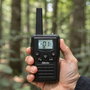 Alecto FR200BK Set de 2 Walkie Talkies Recargables, 10 km, Negro