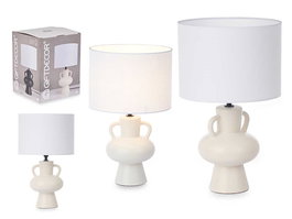 Giftdecor Lámpara Jarrón Blanca Cerámica 24x39x24 cm (Set de 4)