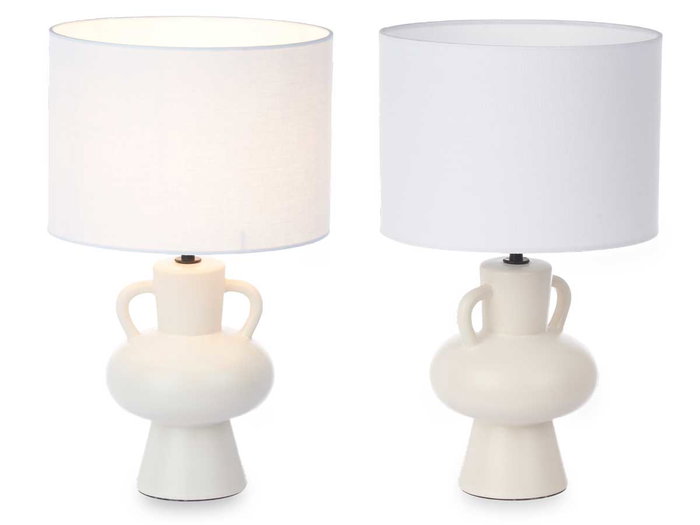 Giftdecor Lámpara Jarrón Blanca Cerámica 24x39x24 cm (Set de 4)