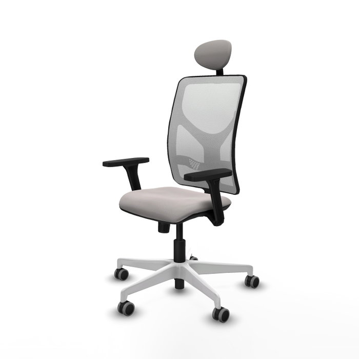PIQUERAS Y CRESPO Silla de oficina Motilla Blanca con mecanismo Sincro y Brazos 3D PIQUERAS Y CRESPO Silla de oficina Motilla Blanca con mecanismo Sincro y Brazos 3D