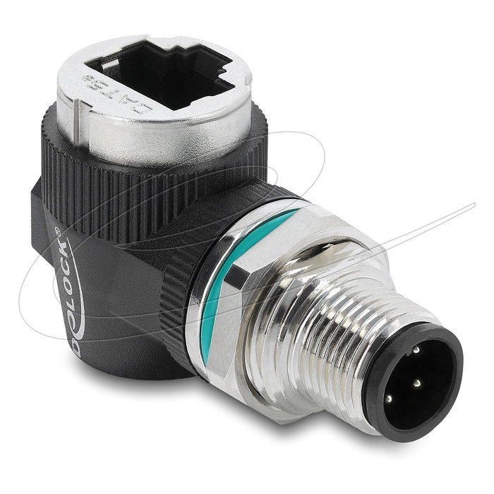 DeLOCK Adaptador M12 D-coded 4 pin a RJ45 Angular 90° DeLOCK Adaptador M12 D-coded 4 pin a RJ45 Angular 90°