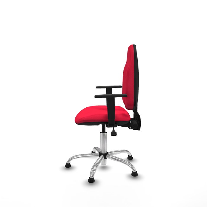 PIQUERAS Y CRESPO Silla de oficina Algarra con mecanismo Asincro, Tela Roja y Base Cromada PIQUERAS Y CRESPO Silla de oficina Algarra con mecanismo Asincro, Tela Roja y Base Cromada