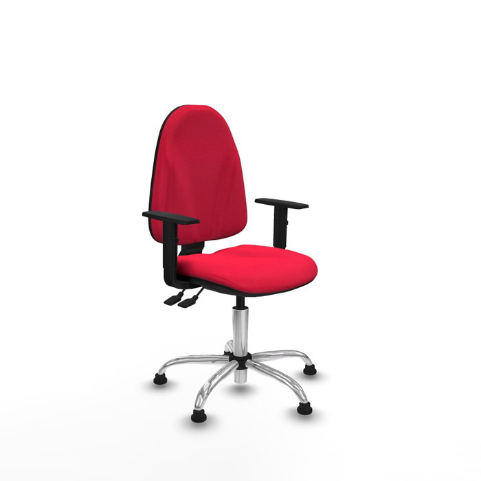 PIQUERAS Y CRESPO Silla de oficina Algarra con mecanismo Asincro, Tela Roja y Base Cromada PIQUERAS Y CRESPO Silla de oficina Algarra con mecanismo Asincro, Tela Roja y Base Cromada