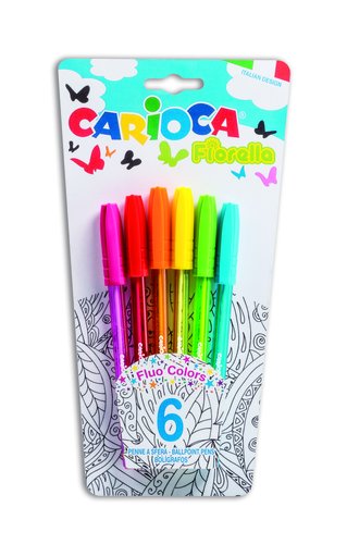 Boligrafo Carioca Fiorella Fluo Surtido Estuche De 6 Boligrafo Carioca Fiorella Fluo Surtido Estuche De 6
