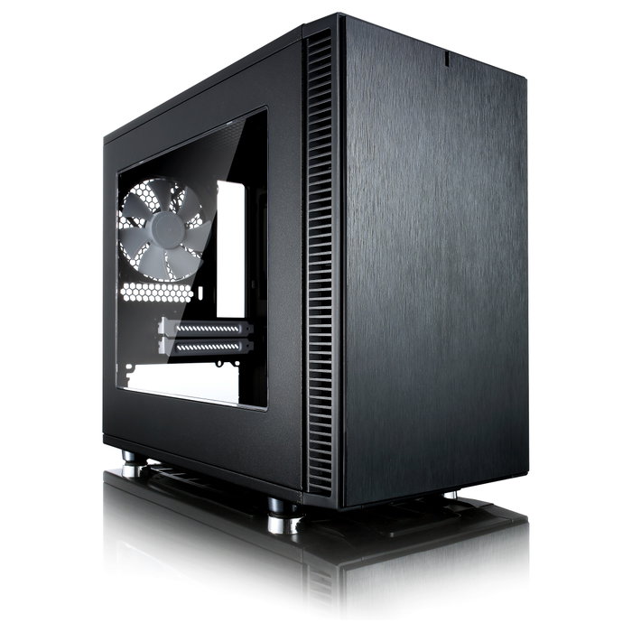 Fractal Design Define Nano S PC Torre Mini ITX con Ventana de Acrílico y Aislamiento Acústico - Negro, Factor de forma ITX, Ventiladores Incluidos