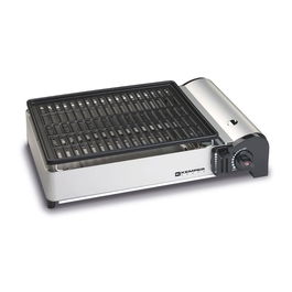 Kemper Barbacoa Portátil a Gas Butano para Camping, 1.9 kW, Encendido Piezoeléctrico, Parrilla de Aluminio Antiadherente 27x34 cm, Saco de Transporte, 45 x 32 x 9 cm