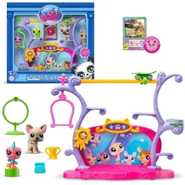 Bandai Littlest Pet Shop Pets Got Talent Playset Set de Juego con 2 Animales Decoración Accesorios BF00558