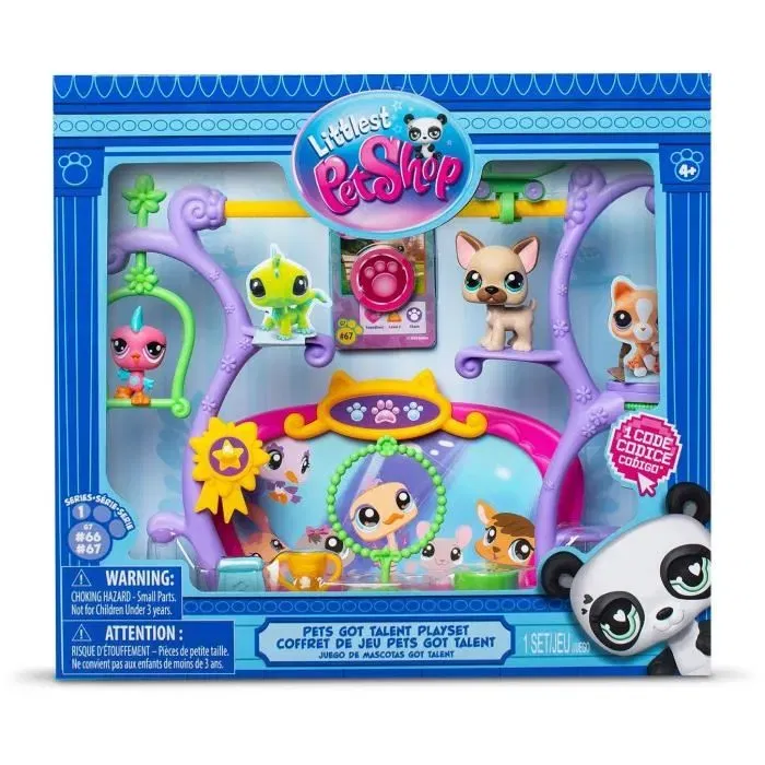 Bandai Littlest Pet Shop Pets Got Talent Playset Set de Juego con 2 Animales Decoración Accesorios BF00558