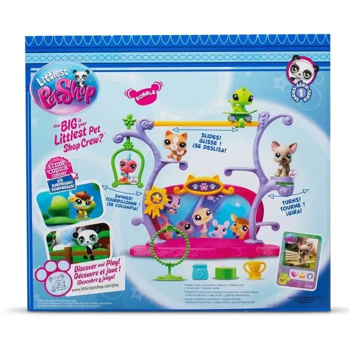 Bandai Littlest Pet Shop Pets Got Talent Playset Set de Juego con 2 Animales Decoración Accesorios BF00558
