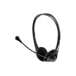 Equip Auriculares Estéreo con Micrófono Flexible, Diadema Ajustable, Almohadillas Acolchadas, Controles en Cable, Jack 3.5mm