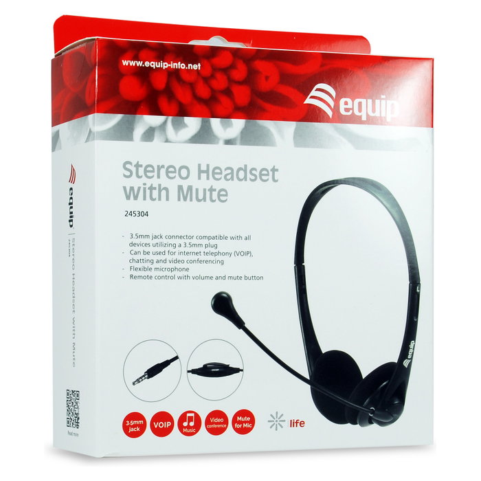 Equip Auriculares 245304 con Micrófono Boom y Jack 3,5mm