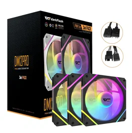 Darkflash Kit de 3 Ventiladores Auxiliar DM-12 120 PRO A-RGB Negro