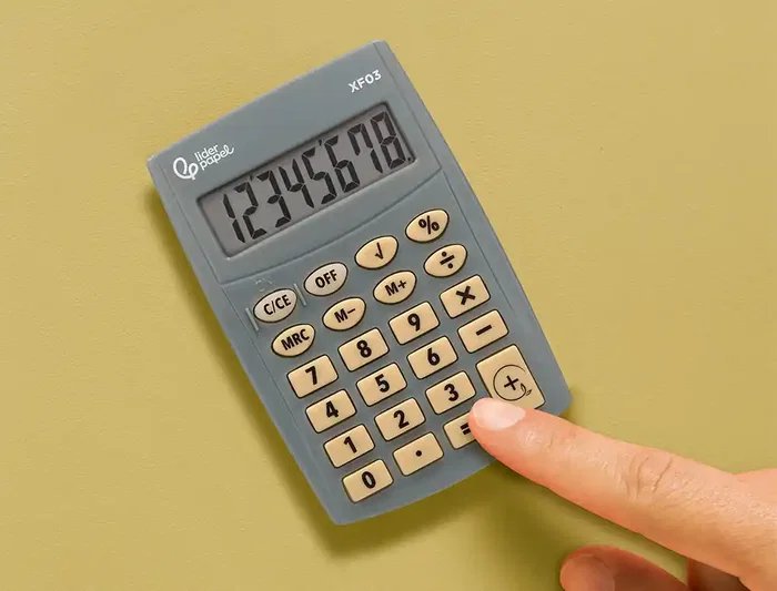 Liderpapel Calculadora XF03 Bolsillo 8 Dígitos Gris 99x64x9 mm con Pilas