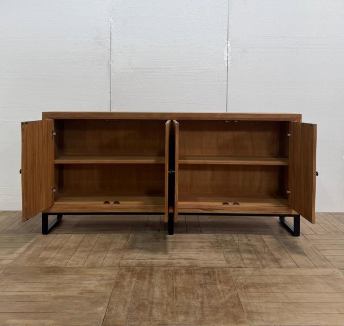 DKD Home Decor Buffet de Teca y MDF Marrón 180x40x85