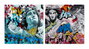 DKD Home Decor Cuadro Lienzo Streetart 150x150x3,5 cm (Set de 2)
