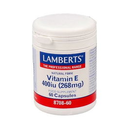 LAMBERTS Vitamina E Natural 400 UI 60 Cápsulas Veganas