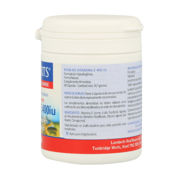 Lamberts Vitamina E Natural 400 UI 60 Cápsulas