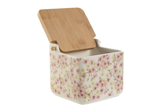 DKD Home Decor Salero Romantico Almendro 2024 Rosa Blanco 12.5 x 12 x 14 cm (2 Unidades)