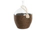 DKD Home Decor Jarrón de Cristal y Fibra con Hoja, 25 L, Nacarado