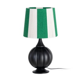 Lámpara Mesa Negro Tejido-Madera 24 X 24 X 47,50 cm