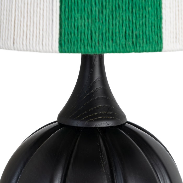 Lámpara Mesa Negro Tejido-Madera 24 X 24 X 47,50 cm