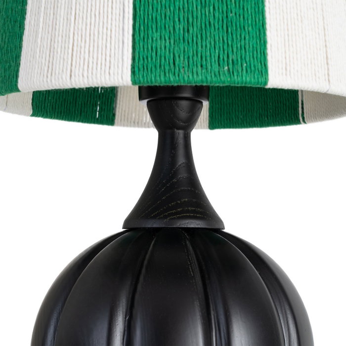 Lámpara Mesa Negro Tejido-Madera 24 X 24 X 47,50 cm