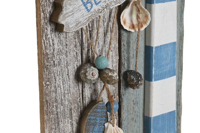 DKD Home Decor Decoración de Pared MDF con Faro y Conchas
