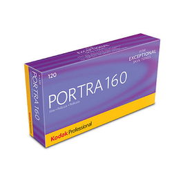 Kodak Portra 160 - Película Fotográfica Color Negativa, Formato 120, ISO 160, Pack de 5 Rollos
