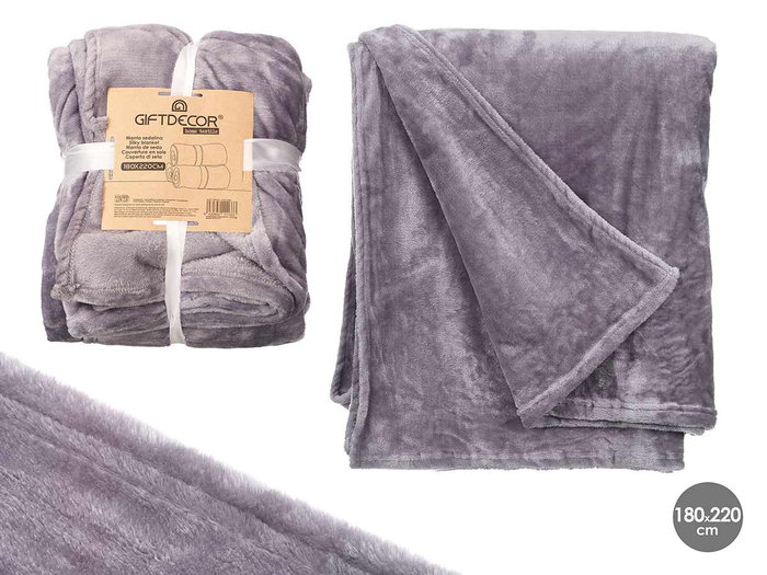 GIFTDECOR Manta Sedalina Gris Claro 180x220cm GIFTDECOR Manta Sedalina Gris Claro 180x220cm