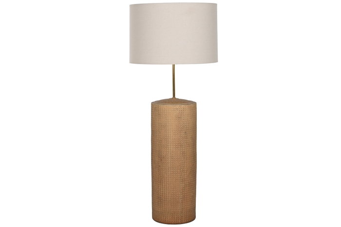 DKD Home Decor Lámpara de Pie de Cerámica y Lino Beige DKD Home Decor Lámpara de Pie de Cerámica y Lino Beige