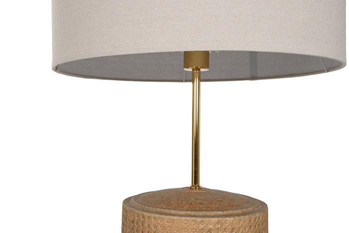 DKD Home Decor Lámpara de Pie de Cerámica y Lino Beige DKD Home Decor Lámpara de Pie de Cerámica y Lino Beige