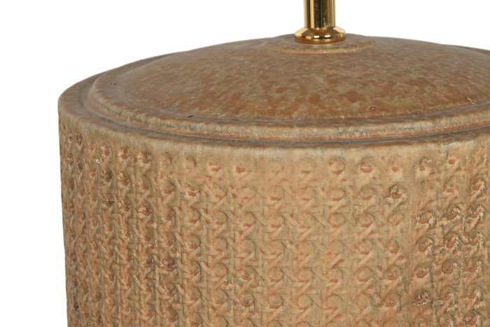 DKD Home Decor Lámpara de Pie de Cerámica y Lino Beige DKD Home Decor Lámpara de Pie de Cerámica y Lino Beige