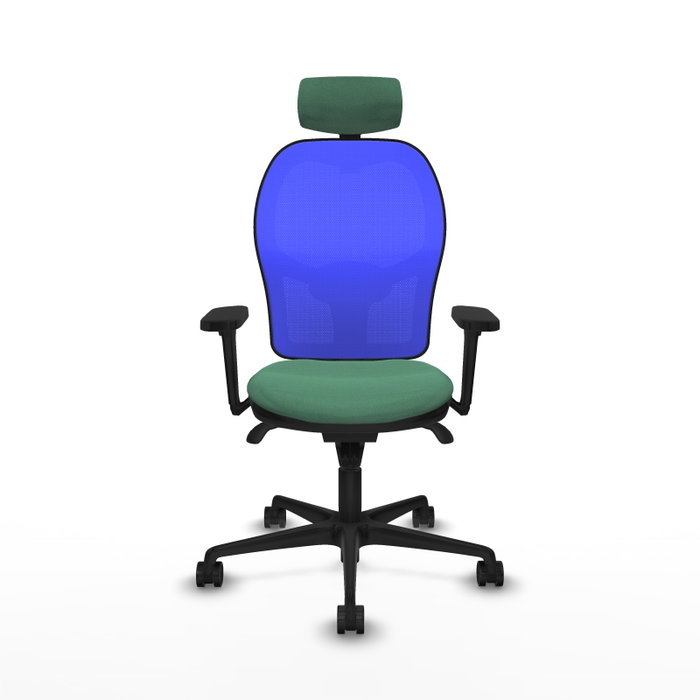 PIQUERAS Y CRESPO Silla de oficina Jorquera con mecanismo Sincro, Verde esmeralda y Azul