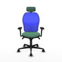 PIQUERAS Y CRESPO Silla de oficina Jorquera con mecanismo Sincro, Verde esmeralda y Azul