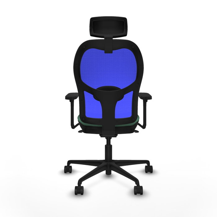 PIQUERAS Y CRESPO Silla de oficina Jorquera con mecanismo Sincro, Verde esmeralda y Azul