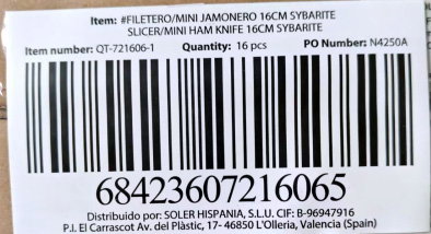 Quttin Cuchillo Jamonero Mini Sybarite 16 cm (16 Unidades)