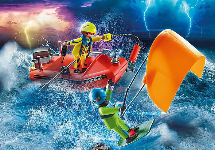 Playmobil 70144 Socorro Kitesurfer Rescate con el Barco