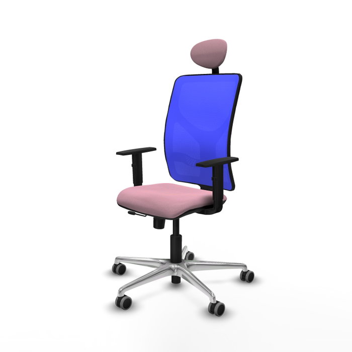 PIQUERAS Y CRESPO Silla de oficina Motilla con mecanismo Sincro/Traslack, Rosa y Azul