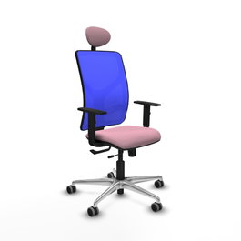 PIQUERAS Y CRESPO Silla de oficina Motilla con mecanismo Sincro/Traslack, Rosa y Azul