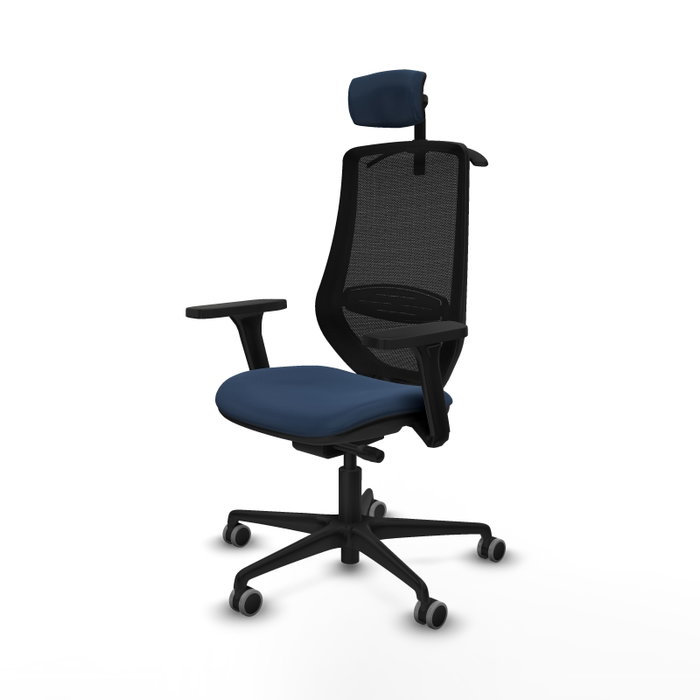 PIQUERAS Y CRESPO Silla de oficina Mardos con mecanismo Sincro/Traslack Azul marino y Negro