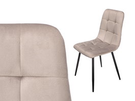 Giftdecor Silla Ancha Terciopelo Gris 60x43x63cm (Set de 4)