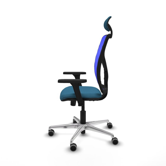 PIQUERAS Y CRESPO Silla de oficina Motilla con mecanismo Sincro, Verde petróleo y Azul