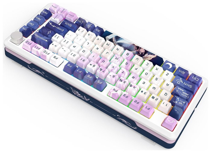 Redragon K681ACG-RGB-PRO Cyrus Teclado Mecánico Inalámbrico RGB 81 Teclas Diseño Púrpura Distribución Polaca