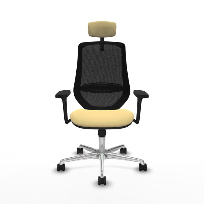 PIQUERAS Y CRESPO Silla de oficina Mardos con mecanismo Sincro, Crema y Negro