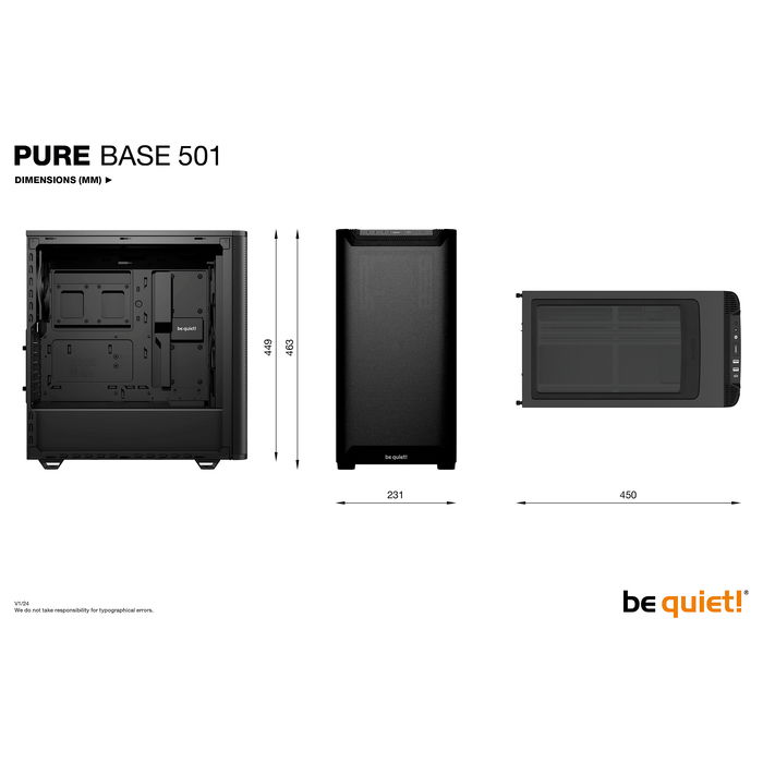 Be Quiet! PURE BASE 501 Airflow Window Midi Tower Negro con Ventana Lateral ATX Micro ATX Mini-ITX