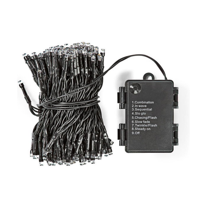 Guirnalda de 48 LEDs Blanco Cálido con Cable Negro y 8 Funciones, 4m Guirnalda de 48 LEDs Blanco Cálido con Cable Negro y 8 Funciones, 4m