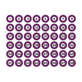 Edm Lámina Adhesiva A4 Numerada 1-48 Morado para Identificación Interior