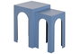 DKD Home Decor Mesita Auxiliar Urban Azul Metal Set 2 Piezas 40x40x58 cm