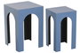 DKD Home Decor Mesita Auxiliar Urban Azul Metal Set 2 Piezas 40x40x58 cm